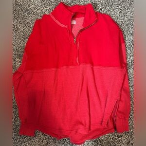 Red Half-Zip Sweater